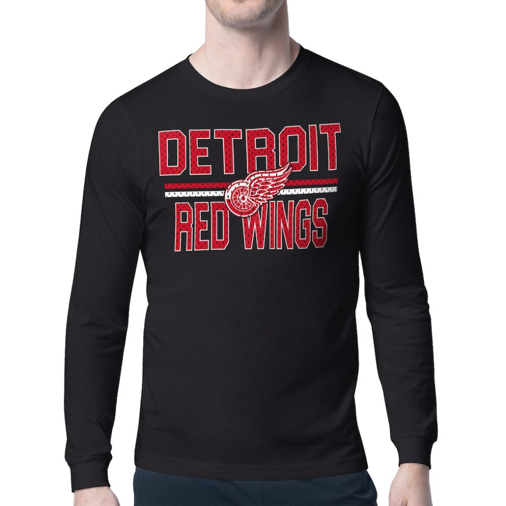 Detroit Red Wings Starter Mesh Look Team Name Long Sleeve T-Shirt - Black - NHL 202296718