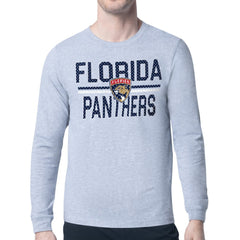 Florida Panthers Starter Mesh Look Team Name Logo Long Sleeve T-Shirt - Heather Gray - NHL 202296731