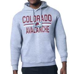 Colorado Avalanche Starter Mesh Look Team Name Logo Tri-Blend Pullover Hoodie - Heather Gray - NHL 202296761