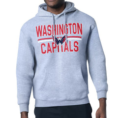 Washington Capitals Starter Mesh Look Team Name Logo Tri-Blend Pullover Hoodie - Heather Gray - NHL 202296783