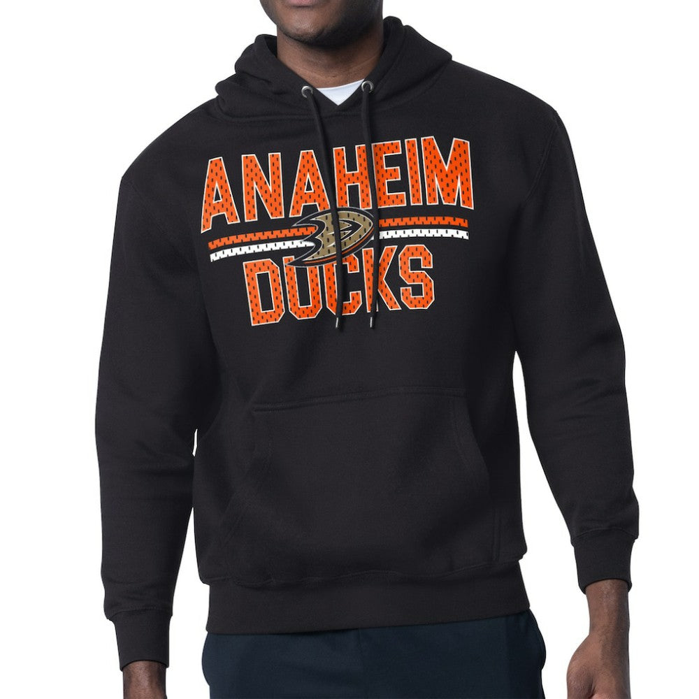 Anaheim Ducks Starter Mesh Look Team Name Logo Tri-Blend Pullover Hoodie - Black - NHL 202296787