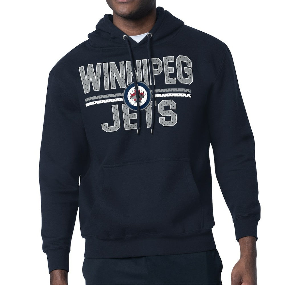 Winnipeg Jets Starter Mesh Look Team Name Logo Tri-Blend Pullover Hoodie - Navy - NHL 202296795