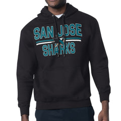 San Jose Sharks Starter Mesh Look Team Name Logo Tri-Blend Pullover Hoodie - Black - NHL 202296802