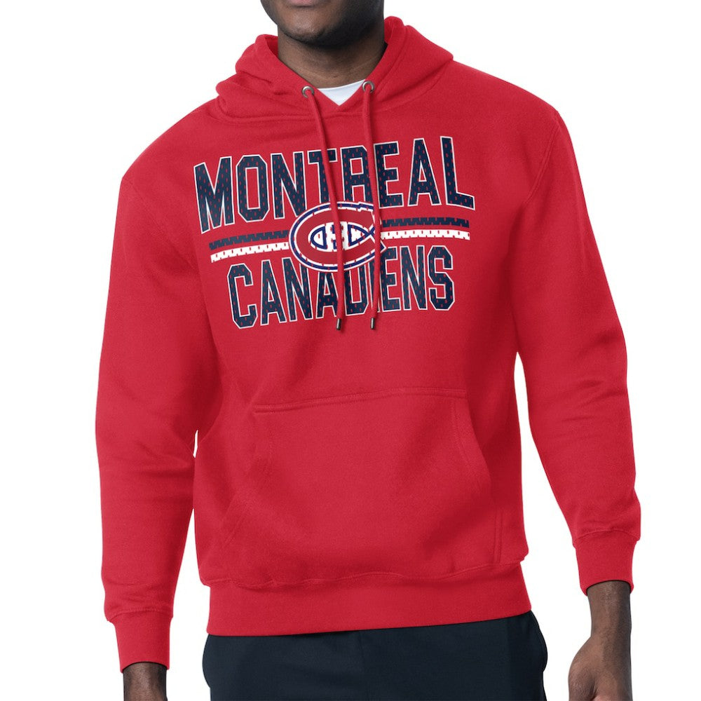 Montreal Canadiens Starter Mesh Look Team Name Logo Tri-Blend Pullover Hoodie - Red - NHL 202296811
