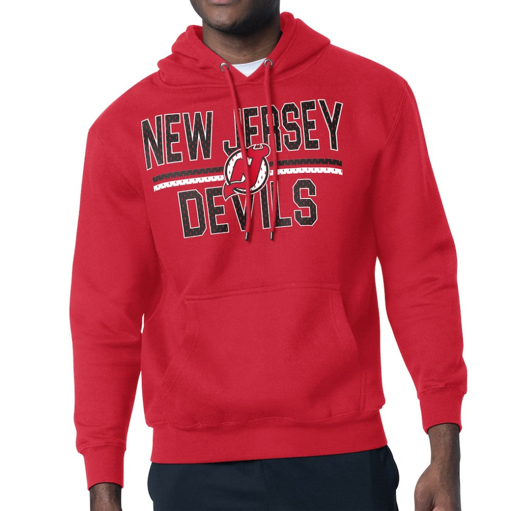 New Jersey Devils Starter Mesh Look Team Name Logo Tri-Blend Pullover Hoodie - Red - NHL 202296813