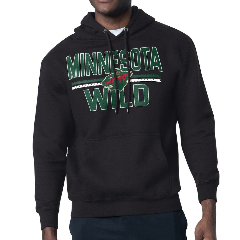 Minnesota Wild Starter Mesh Look Team Name Logo Tri-Blend Pullover Hoodie - Black - NHL 202296824