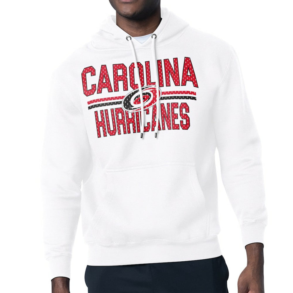 Carolina Hurricanes Starter Mesh Look Team Name Logo Tri-Blend Pullover Hoodie - White - NHL 202296832