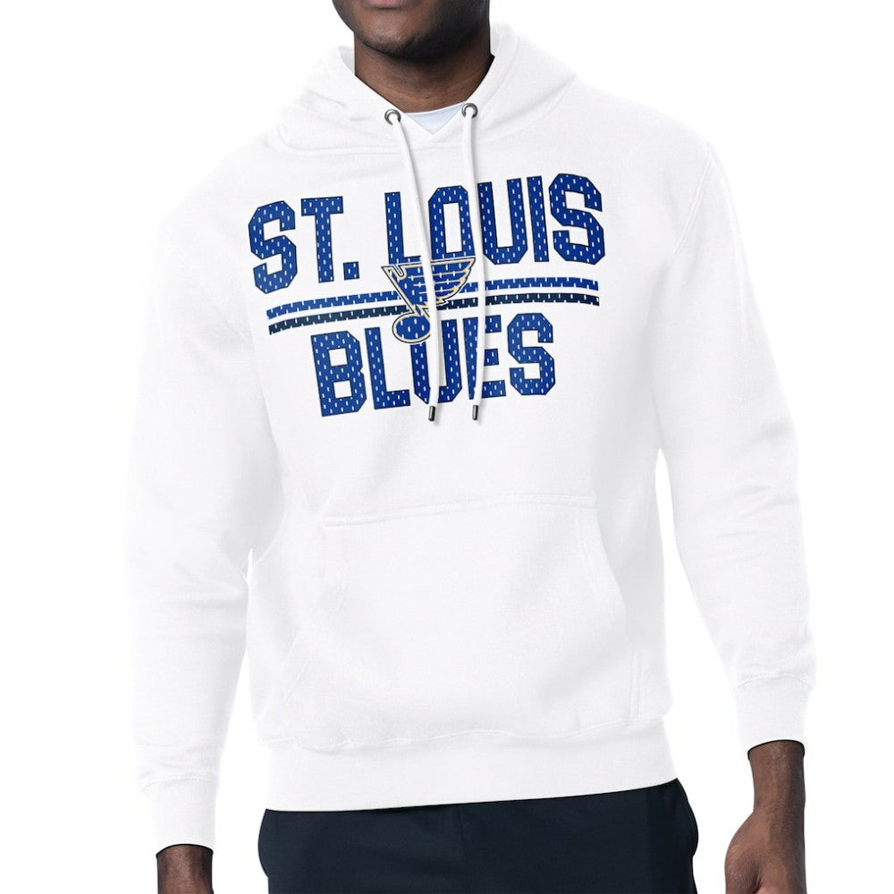 St. Louis Blues Starter Mesh Look Team Name Logo Tri-Blend Pullover Hoodie - White - NHL 202296834