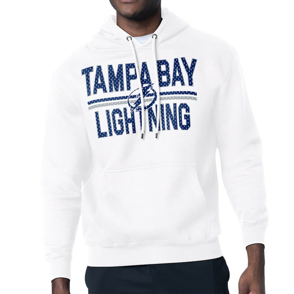 Tampa Bay Lightning Starter Mesh Look Team Name Logo Tri-Blend Pullover Hoodie - White - NHL 202296857