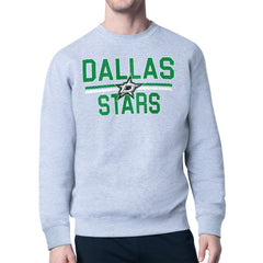 Dallas Stars Starter Mesh Look Team Name Logo Pullover Sweatshirt - Heather Gray - NHL 202296867
