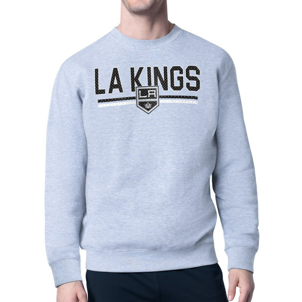 Los Angeles Kings Starter Mesh Look Team Name Logo Pullover Sweatshirt - Heather Gray - NHL 202296871