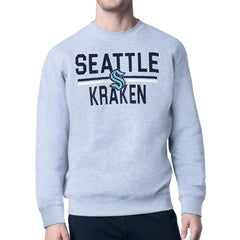 Seattle Kraken Starter Mesh Look Team Name Logo Pullover Sweatshirt - Heather Gray - NHL 202296883
