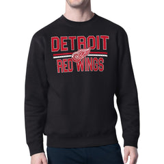 Detroit Red Wings Starter Mesh Look Team Name Logo Pullover Sweatshirt - Black - NHL 202296885
