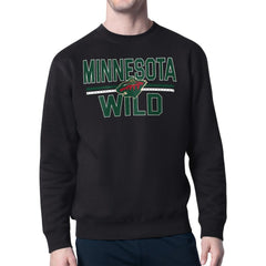 Minnesota Wild Starter Mesh Look Team Name Logo Pullover Sweatshirt - Black - NHL 202296889