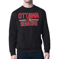 Ottawa Senators Starter Mesh Look Team Name Logo Pullover Sweatshirt - Black - NHL 202296893