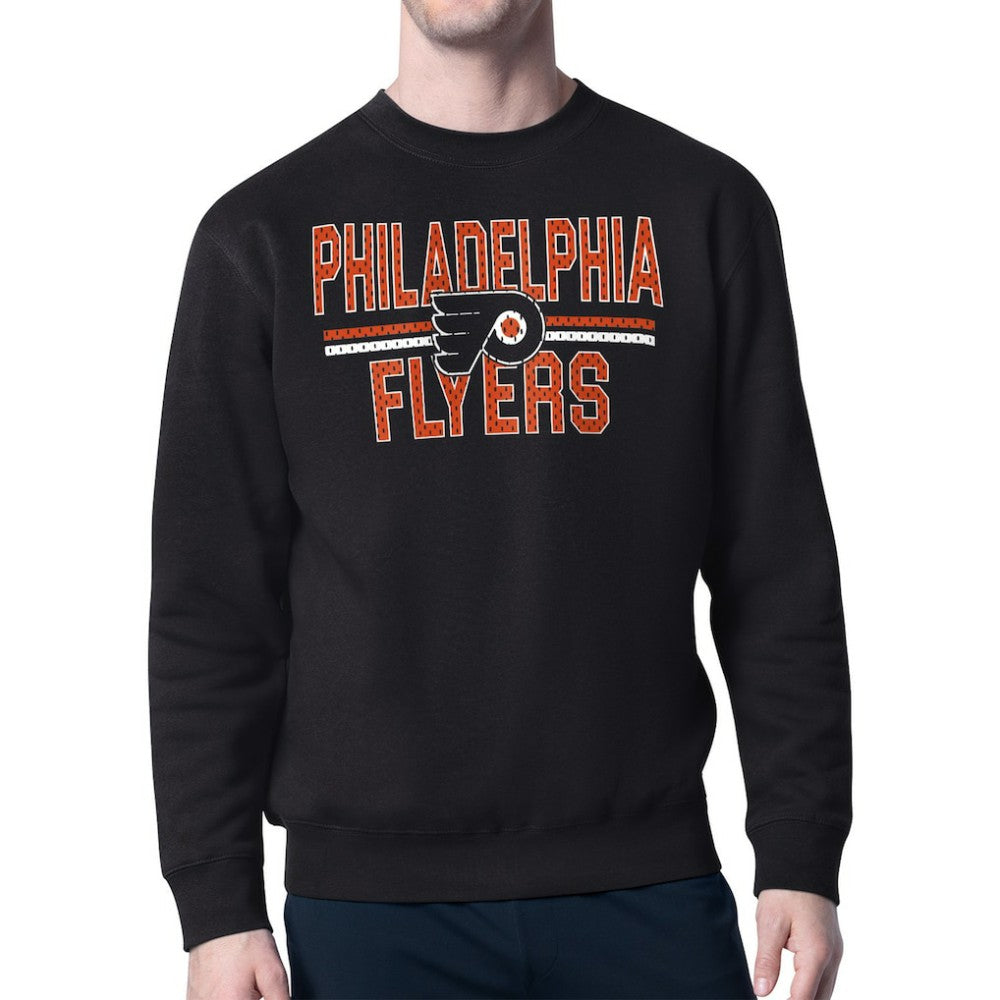 Philadelphia Flyers Starter Mesh Look Team Name Logo Pullover Sweatshirt - Black - NHL 202296895