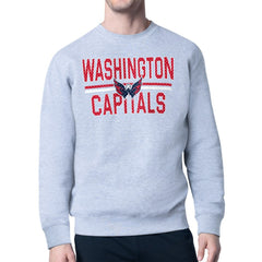 Washington Capitals Starter Mesh Look Team Name Logo Pullover Sweatshirt - Heather Gray - NHL 202296897