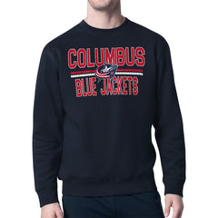 Columbus Blue Jackets Starter Mesh Look Team Name Logo Pullover Sweatshirt - Navy - NHL 202296901