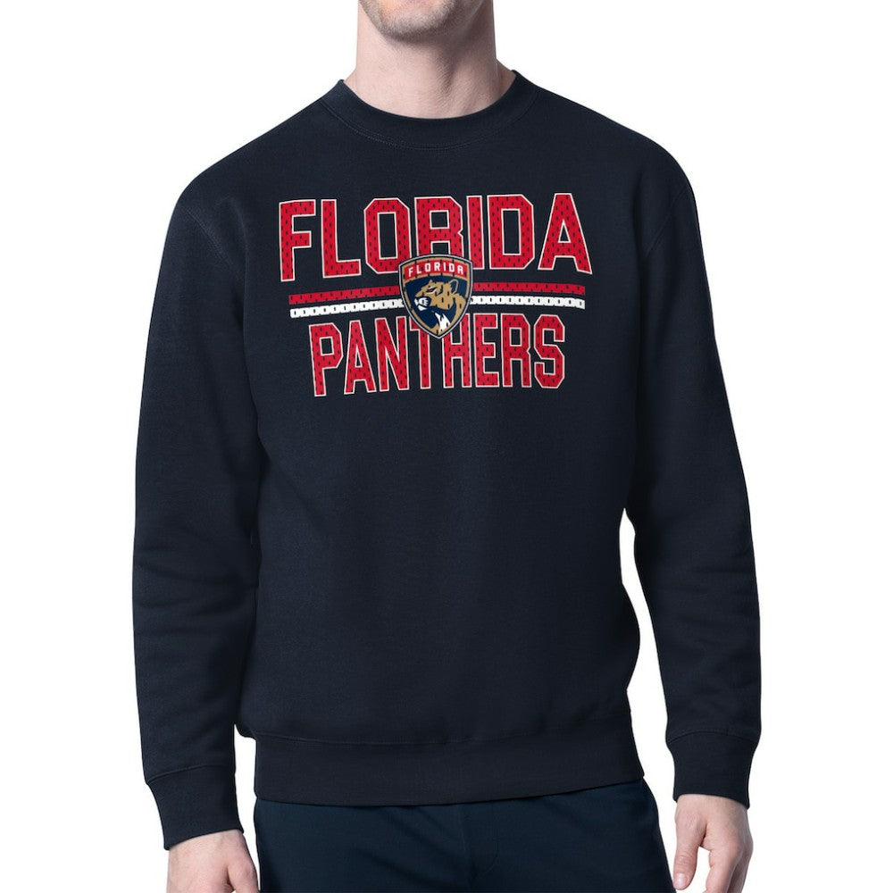 Florida Panthers Starter Mesh Look Team Name Logo Pullover Sweatshirt - Navy - NHL 202296902