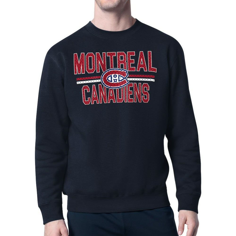 Montreal Canadiens Starter Mesh Look Team Name Logo Pullover Sweatshirt - Navy - NHL 202296904