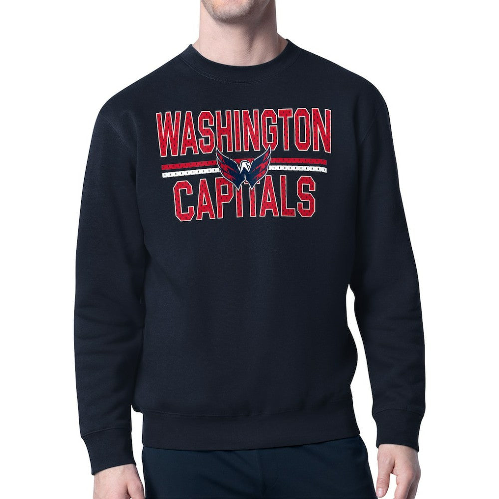 Washington Capitals Starter Mesh Look Team Name Logo Pullover Sweatshirt - Navy - NHL 202296915