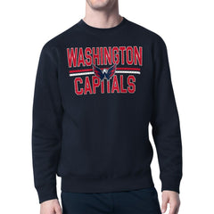 Washington Capitals Starter Mesh Look Team Name Logo Pullover Sweatshirt - Navy - NHL 202296915