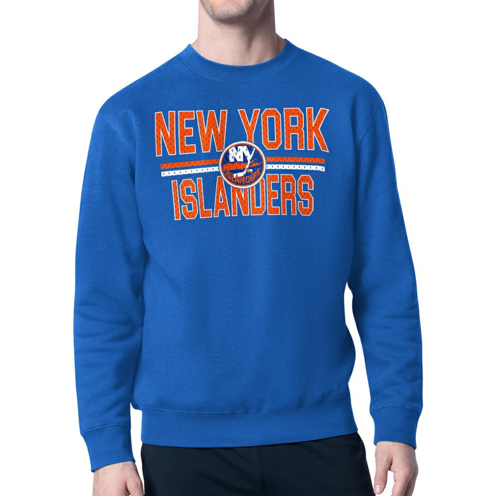 New York Islanders Starter Mesh Look Team Name Logo Pullover Sweatshirt - Blue - NHL 202296922