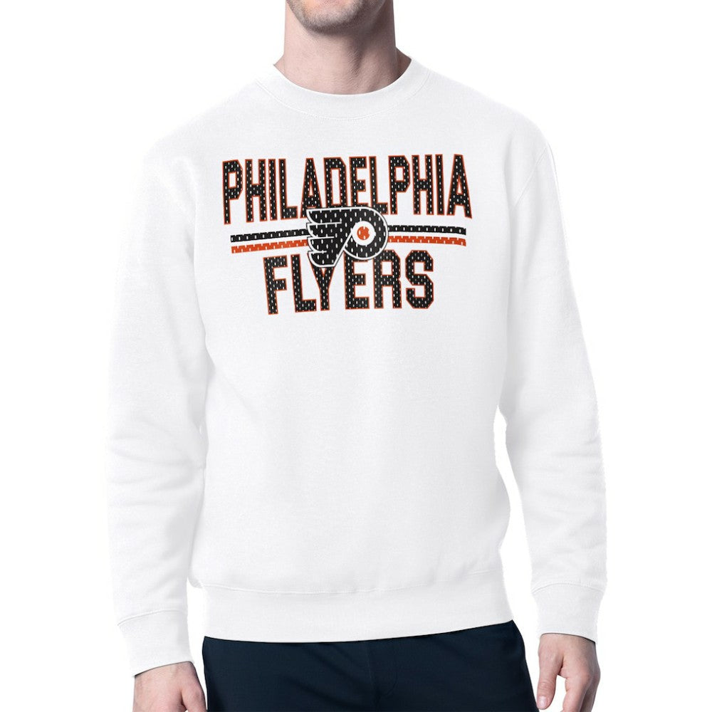 Philadelphia Flyers Starter Mesh Look Team Name Logo Pullover Sweatshirt - White - NHL 202296933