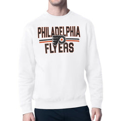 Philadelphia Flyers Starter Mesh Look Team Name Logo Pullover Sweatshirt - White - NHL 202296933