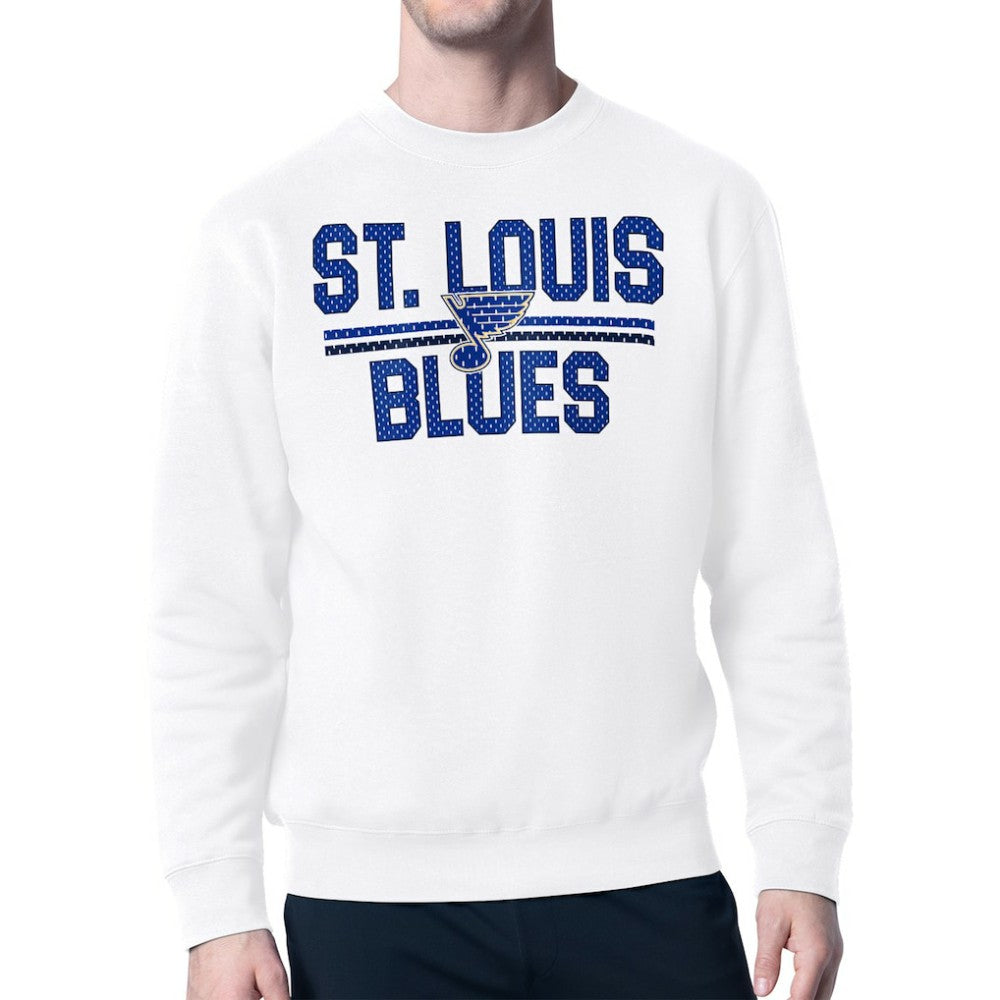 St. Louis Blues Starter Mesh Look Team Name Logo Pullover Sweatshirt - White - NHL 202296941