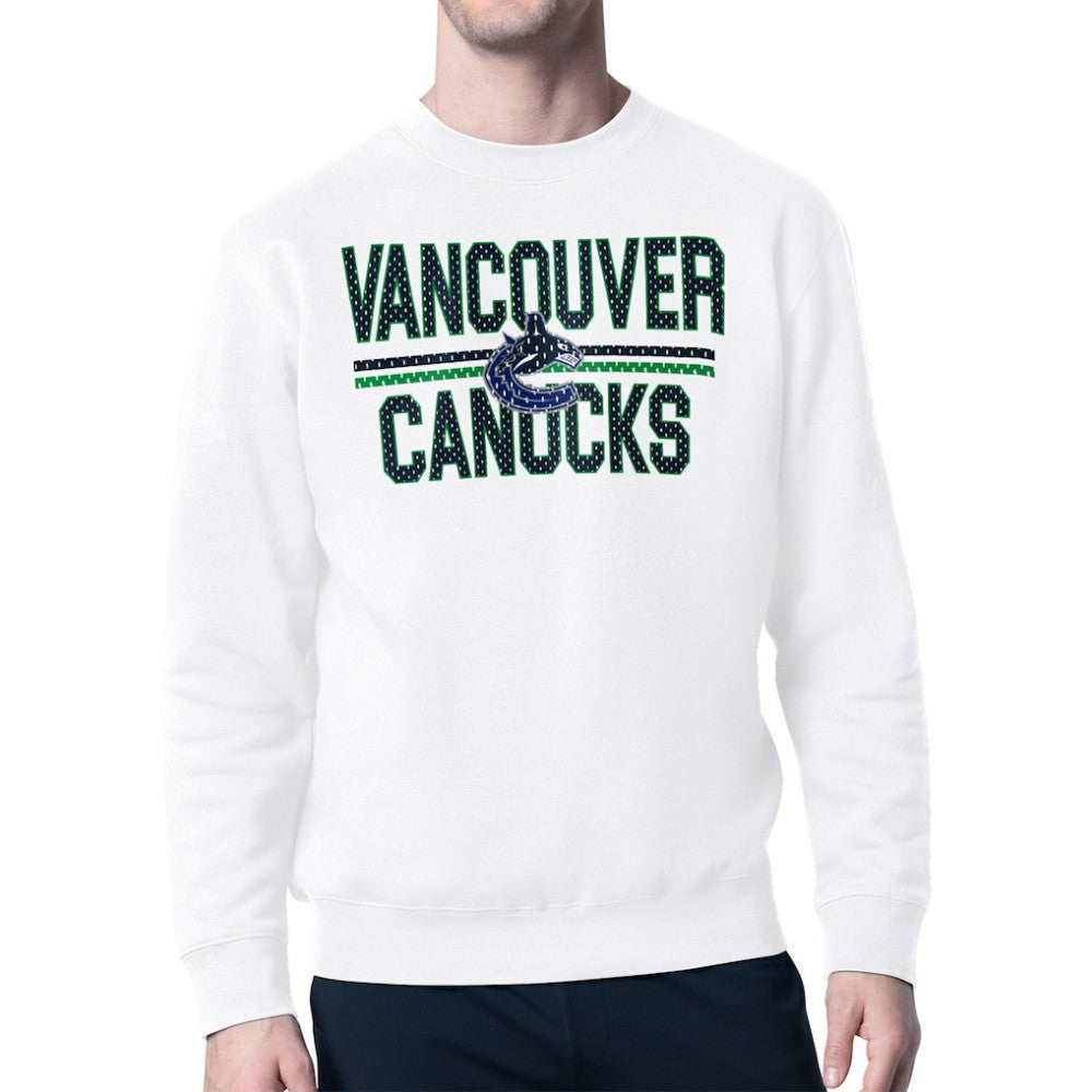 Vancouver Canucks Starter Mesh Look Team Name Logo Pullover Sweatshirt - White - NHL 202296945