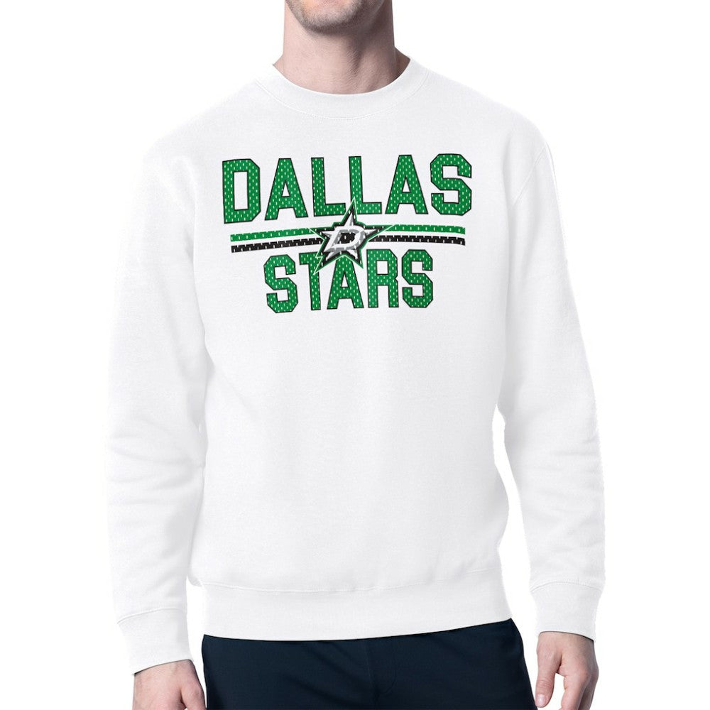 Dallas Stars Starter Mesh Look Team Name Logo Pullover Sweatshirt - White - NHL 202296948