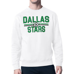 Dallas Stars Starter Mesh Look Team Name Logo Pullover Sweatshirt - White - NHL 202296948