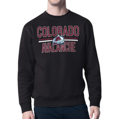Colorado Avalanche Starter Mesh Look Team Name Logo Pullover Sweatshirt - Black - NHL 202296952
