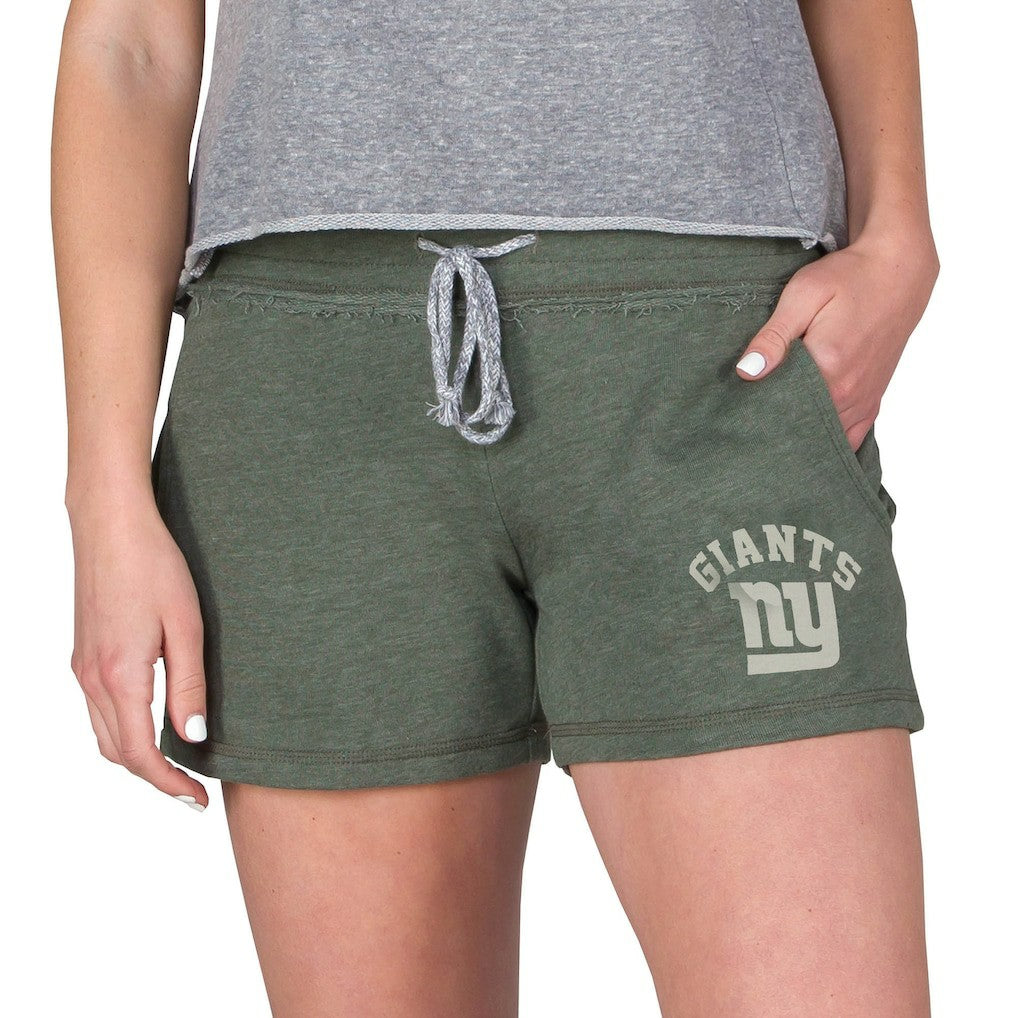 New York Giants Concepts Sport Women's Mainstream French Terry Tri-Blend Shorts Green