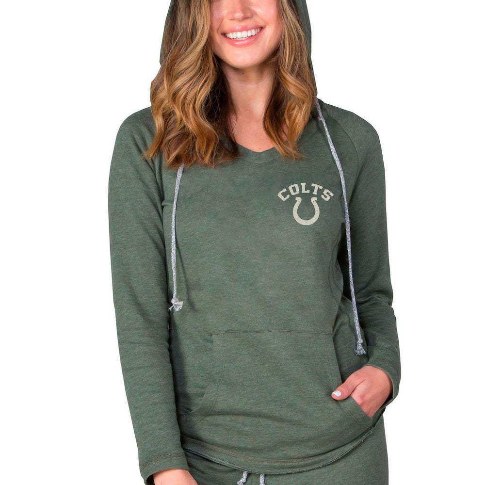 Indianapolis Colts Concepts Sport Women's Mainstream Terry Tri-Blend V-Neck Pullover Hoodie Green