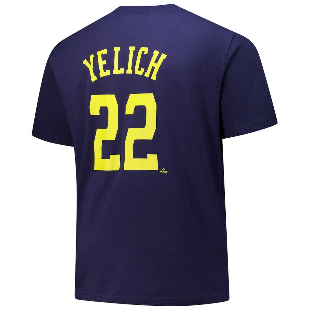 Christian Yelich Milwaukee Brewers Fanatics Big & Tall Name & Number T-Shirt - Navy - Fanatics Lifestyle