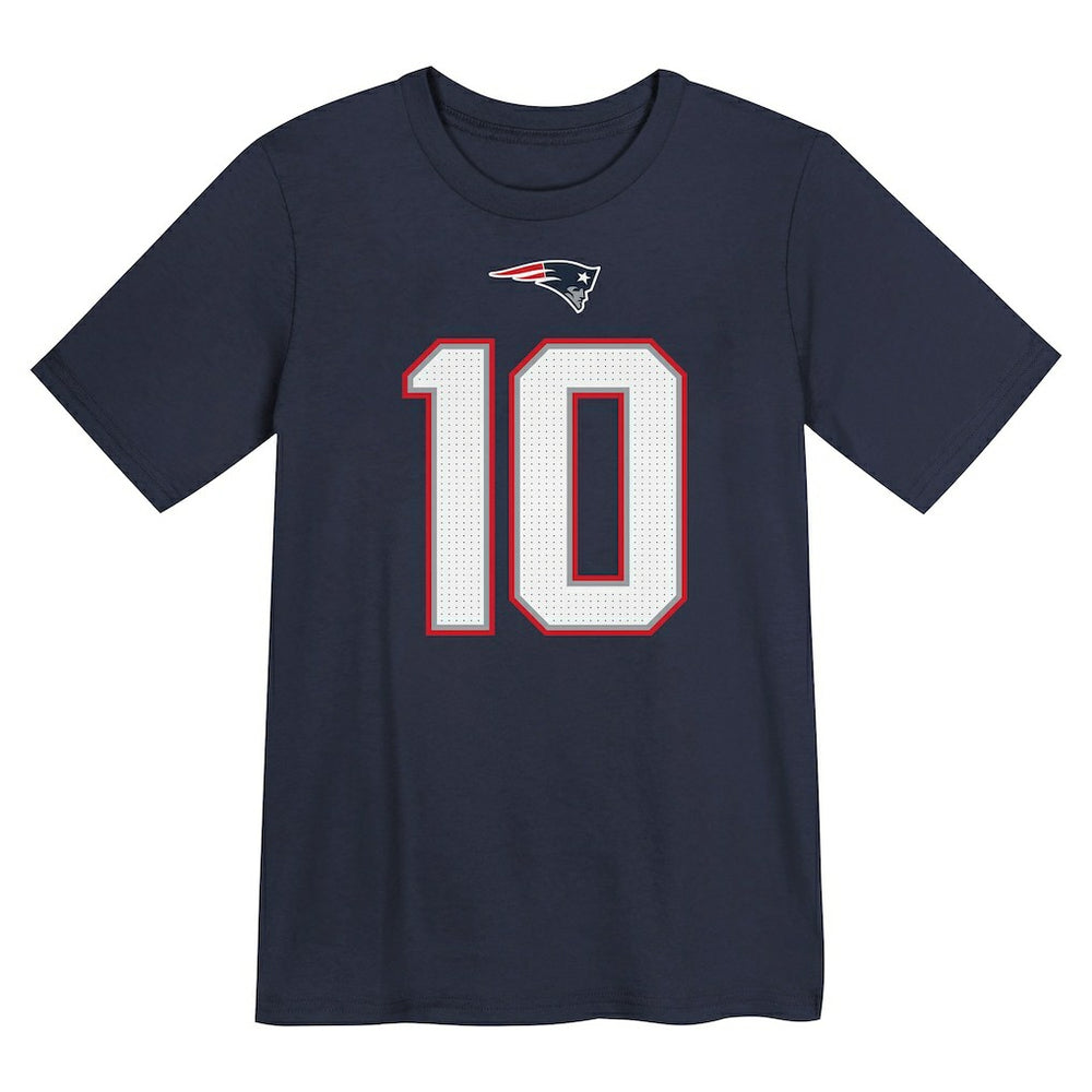 Nike Drake Maye New England Patriots Preschool Player Name & Number T-Shirt Navy
