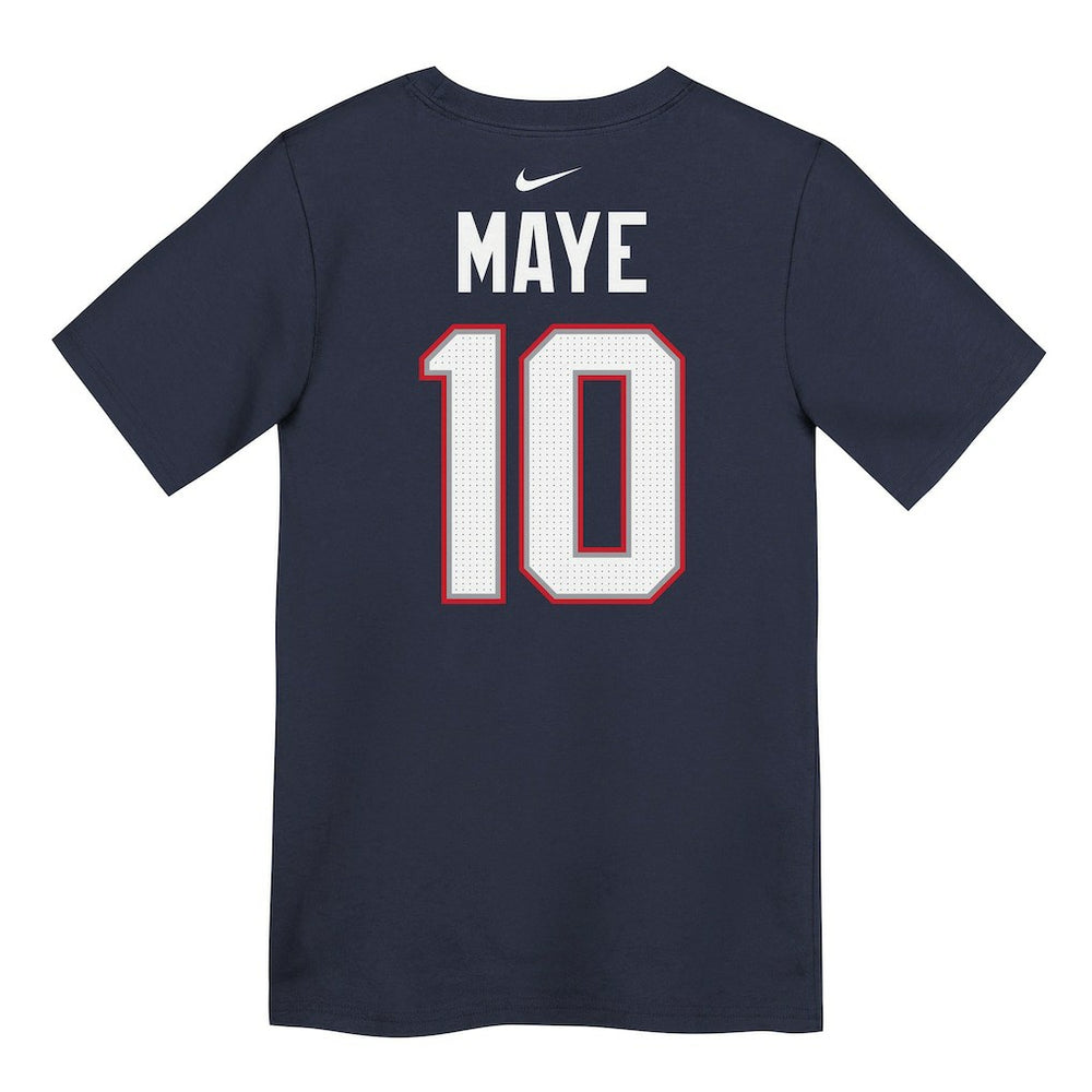 Nike Drake Maye New England Patriots Preschool Player Name & Number T-Shirt Navy