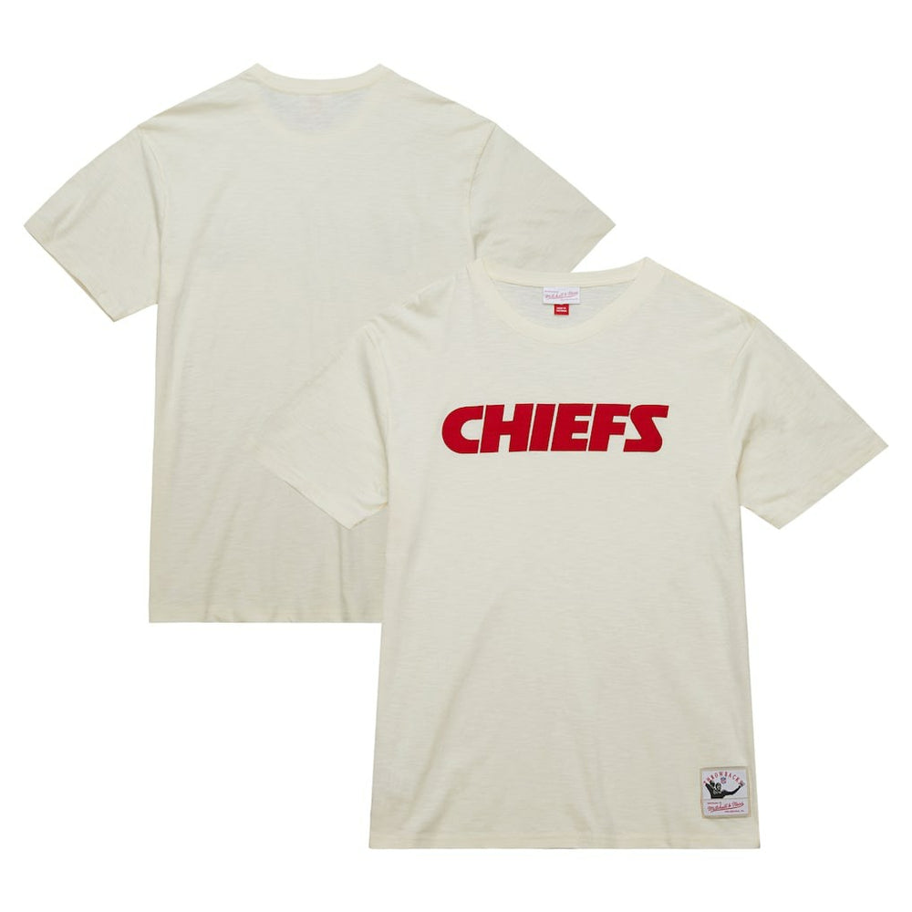 Mitchell & Ness Kansas City Chiefs Vintage Logo Heritage Slub T-Shirt Cream