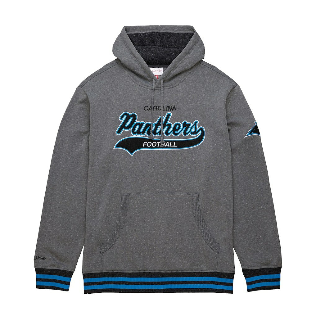 Mitchell & Ness Carolina Panthers Vintage Logo Snow Washed Fleece Pullover Hoodie Heather Gray