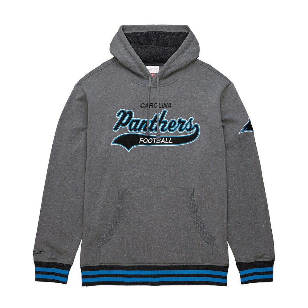 Mitchell & Ness Carolina Panthers Vintage Logo Snow Washed Fleece Pullover Hoodie Heather Gray