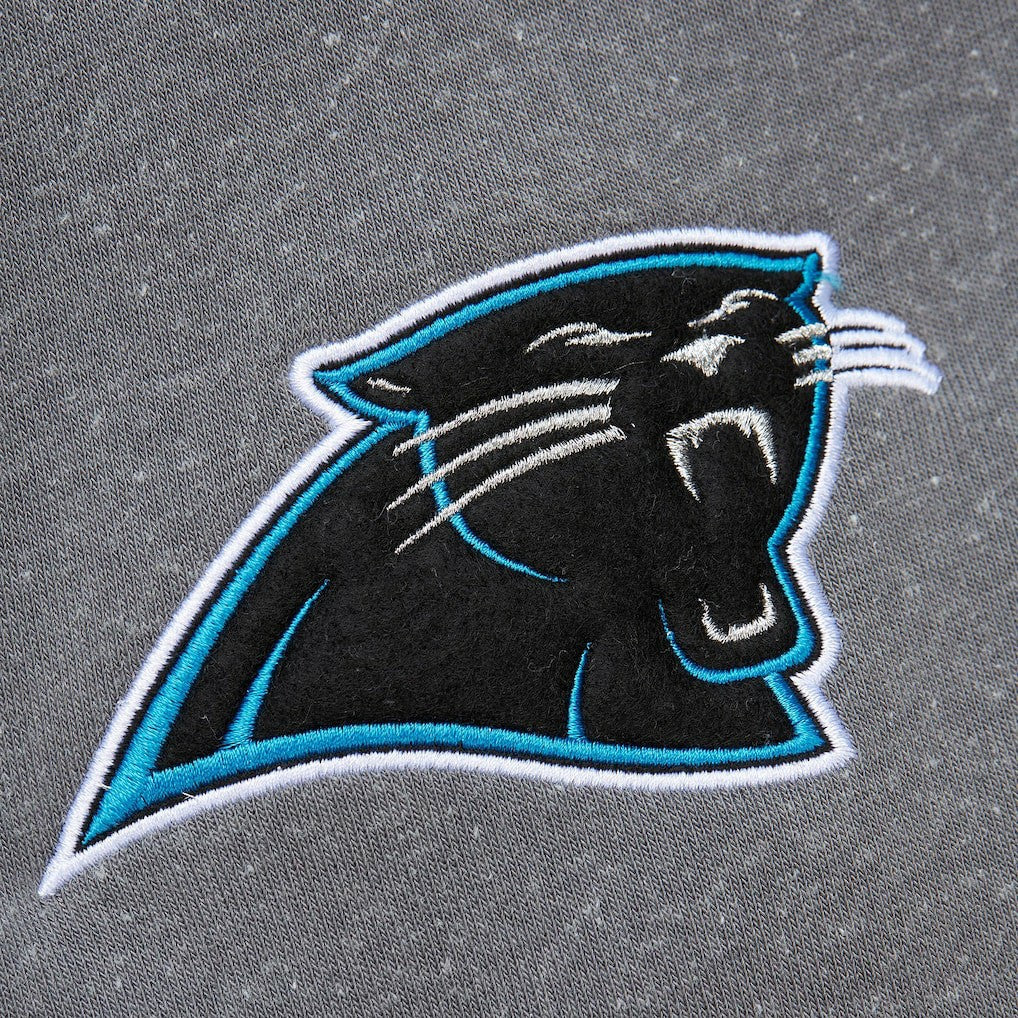 Mitchell & Ness Carolina Panthers Vintage Logo Snow Washed Fleece Pullover Hoodie Heather Gray