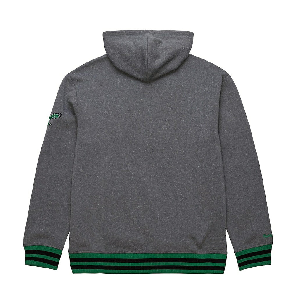 Mitchell & Ness Philadelphia Eagles Vintage Logo Snow Washed Fleece Pullover Hoodie Heather Gray
