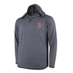 Boston Red Sox Butter Stripe Tri-Blend Long Sleeve Hoodie T-Shirt - Navy - MLB Discount
