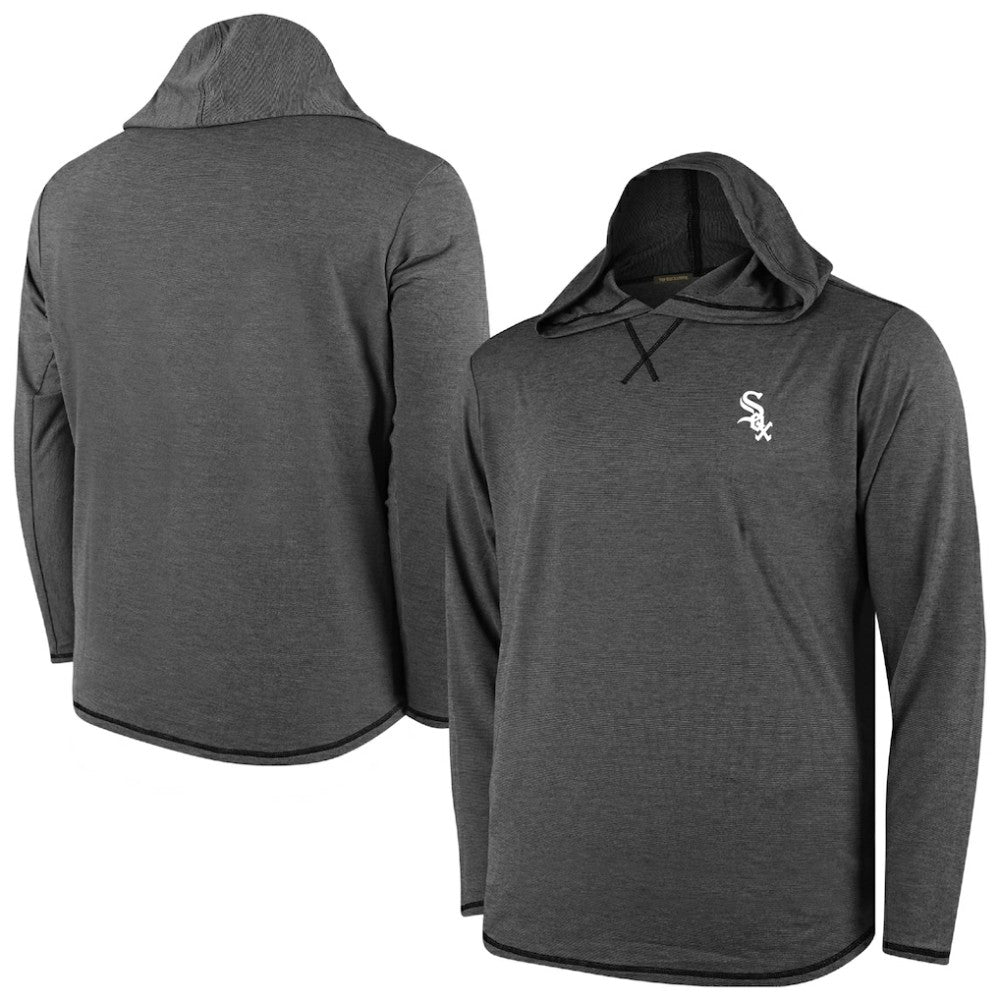 Chicago White Sox Butter Stripe Tri-Blend Long Sleeve Hoodie T-Shirt - Black - MLB Sale