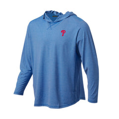 Philadelphia Phillies Butter Stripe Tri-Blend Long Sleeve Hoodie T-Shirt - Royal - MLB Discount