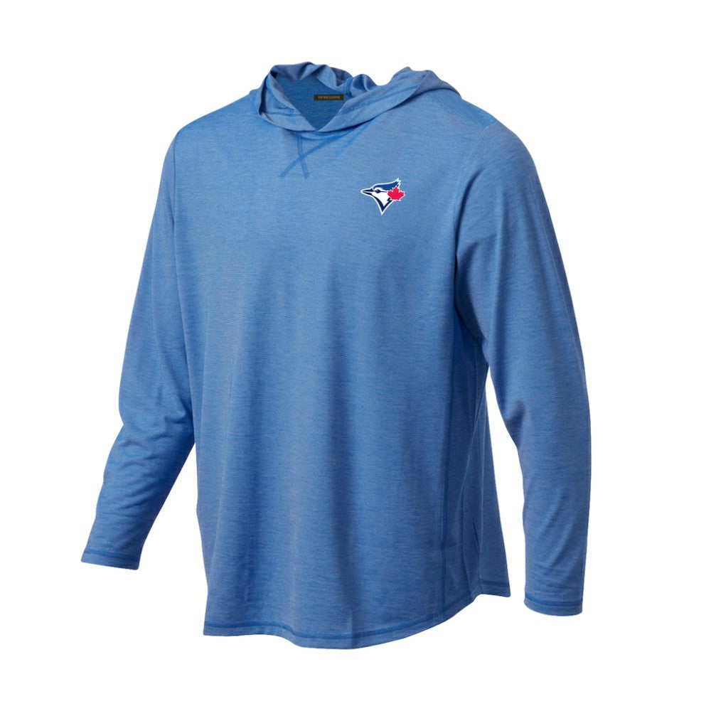 Toronto Blue Jays Butter Stripe Tri-Blend Long Sleeve Hoodie T-Shirt - Royal - MLB Discount