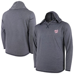 Washington Nationals Butter Stripe Tri-Blend Long Sleeve Hoodie T-Shirt - Navy - MLB Discount