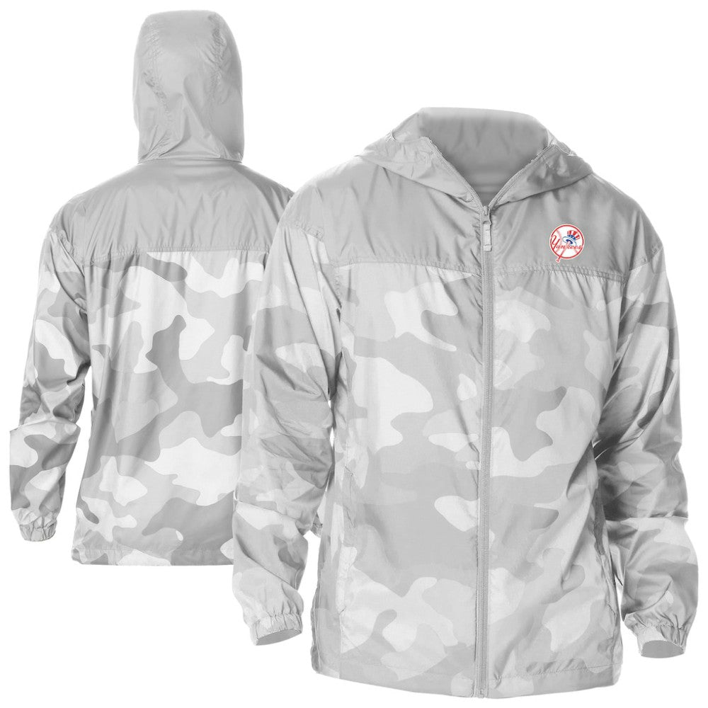 New York Yankees Columbia Camo Flash Challenger Full-Zip Windbreaker Jacket - Gray - Columbia Online